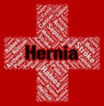 Hernia Word Indicates Umbilical Hernias And Afflictions Stock Photo