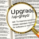 Upgrade Definition Magnifier Stock Photo