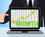 Growth Graph Chart Displays Increase Sales Profit Stock Photo
