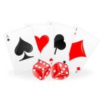 Playing Card With Dice Stock Photo