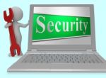 Security Secure Represents Protect Encrypt And Protected 3d Rend Stock Photo
