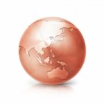 Copper Globe 3d Illustration Asia And Australia Map Stock Photo