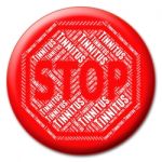 Stop Tinnitus Indicates Warning Sign And Control Stock Photo