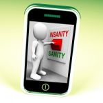 Insanity Sanity Switch Shows Sane Or Insane Psychology Stock Photo