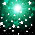 Green Sky Background Shows Radiance Stars And Heavens
 Stock Photo