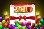 2020 Happy New Year Concept And Merry Cristmas Invitation Stock Photo