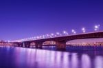 Seongsu Bridge At Night In Seoul,korea Stock Photo