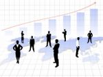 Business Team And Growing Chart Stock Photo
