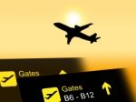 Flight Vacation Indicates Transport Aeroplane And Departure Stock Photo
