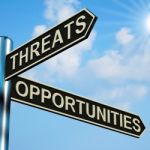 Threats Or Opportunities Directions Stock Photo