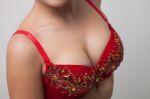 Upper Body Section Of A Belly Dancer Stock Photo