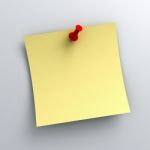 Sticky Note With Red Push Pin Stock Photo