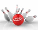 Bowling Score Means Ten Pin And Activity 3d Rendering Stock Photo