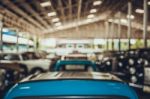Blur Car Warehouse Stock Photo