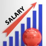 Salary Graph Shows Increase In Work Earnings Stock Photo