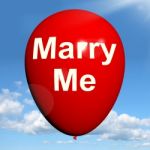 Marry Me Balloon Represents Lovers Proposed Engagement Stock Photo