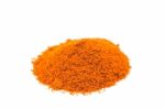 Heap Of Spice Cayenne Pepper Powder On White Background Stock Photo
