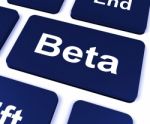 Beta Key Shows Development Or Demo Version Stock Photo