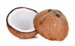 Coconut Isolated On The White Background Stock Photo