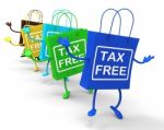 Tax Free Bags Represent Duty Exempt Discounts Stock Photo