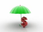 Umbrella With Dollar Stock Photo