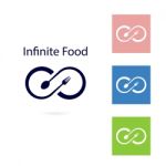 Food And Infinity Icon.fork And Spoon Sign Stock Photo