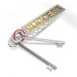 Success Keys Shows Victory Achievement Or Successful Stock Photo