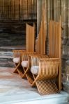 Wooden Chairs In Canterbury Cathedral Stock Photo