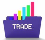 Trade File Represents Business Graph And Binder 3d Rendering Stock Photo