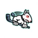 Bull Terrier Ice Hockey Mascot Stock Photo