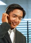 A Man With Headset Stock Photo