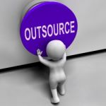 Outsource Button Means Freelancer Or Independent Worker Stock Photo