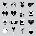 Valentine Icon Set  Illustration Stock Photo