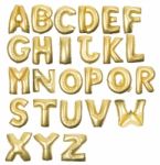 Golden Inflatable Letter Alphabet Stock Photo