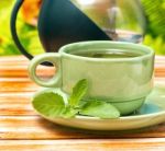Tea With Mint Means Herbs Refreshed And Refresh Stock Photo