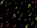 Musical Notes Background Shows Creative Composition Or Tone Stock Photo