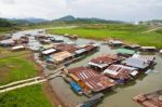 Landscape Of Houseboats Stock Photo