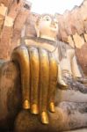 Big Buddha In Wat Si Chum At Sukhothai Historical Park, Thailand Stock Photo