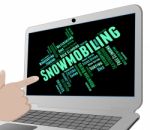Snowmobiling Word Represents Winter Sports And Snowcross Stock Photo