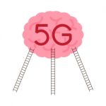 5g Communication Technology With Human Brain And Ladder Stock Photo