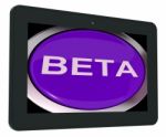 Beta Switch Shows Development Or Demo Version Stock Photo