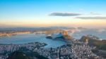 Rio De Janeiro, View From Corcovado To Sugarloaf Mountain Stock Photo