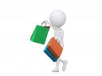 3d Man Holding Shopping Bags Stock Photo