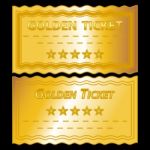 Golden Tickets Stock Photo