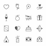 Simple Icon Set Of Love Valentine And Wedding Icon Outline Stroke  Illustration On White Background Stock Photo