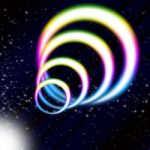 Rainbow Coil Background Means Colorful Rings And Starry Sky
 Stock Photo