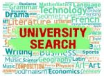 University Search Shows Educational Establishment And College Stock Photo