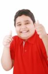 Thumbs Up Shown By Young Boy Stock Photo