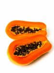 Sliced Papaya Fruit Stock Photo