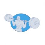 Strongman Powerlifting Barbell Drawing Stock Photo